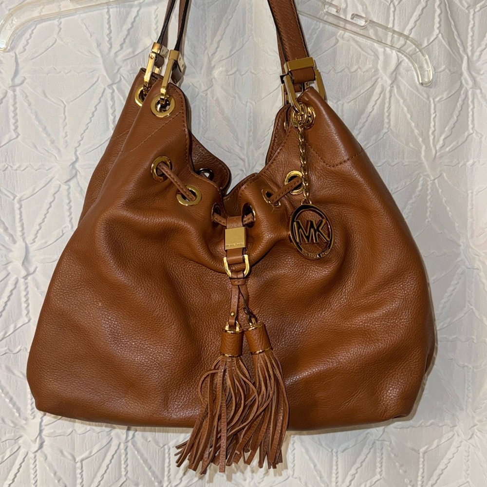 Cognac, leather, Michael Kors purse
